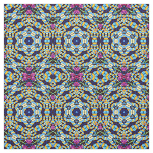 Tissu kaléidoscope géométrique coloré (Échantillon)