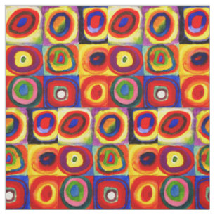 Tissu Kandinsky Farbstudie Cercles Carré Quadrate Art