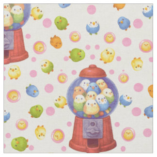 Tissu Kawaii Budgie Gumball Pastel Motif