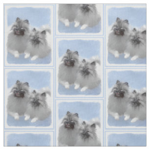 Tissu Keeshond Paire de Kees Peinture Art animal origina