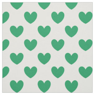 Tissu Kelly Coeurs polka vert sur blanc