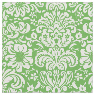 Tissu Kelly Green Floral Damask