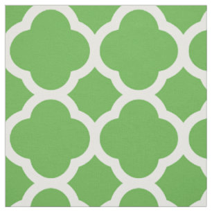 Tissu Kelly Green Moderne Quatrefoil Grande Échelle