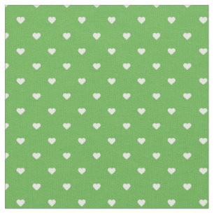Tissu Kelly Green Polka Dot Hearts