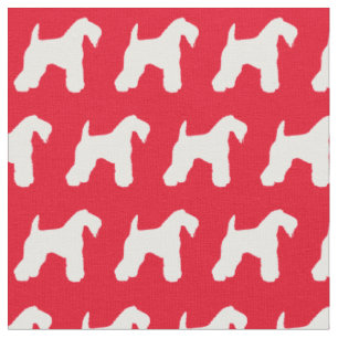 Tissu Kerry Blue Terrier Chien Silhouette Animal rouge