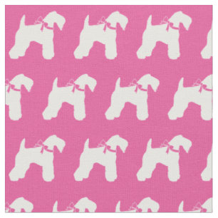 Tissu Kerry Blue Terrier Chien Silhouette Pet Rose