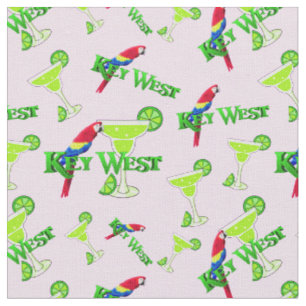 Tissu Key West Margarita Parrot Floride Été rose