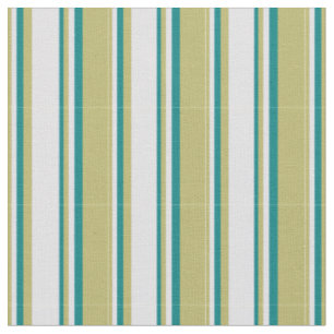 Tissu Khaki foncé, lavande et rayures Turquoises