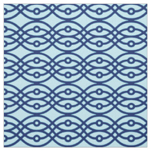 Tissu Kimono imprimé, marine et bleu clair