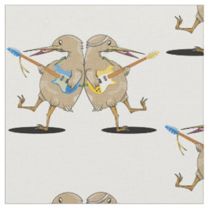 Tissu Kiwi oiseaux jouant de guitares électriques