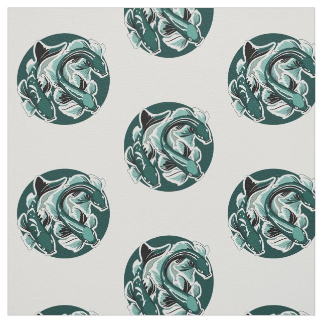 Tissu Koi Vert (Échantillon)