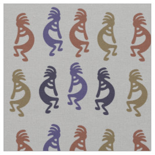 Tissu Kokopelli Groupe de Flûtes Jouer des Figures Fabri
