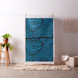 Tissu Kuna Indien Blue Bird Conception de Mola