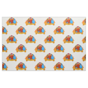 Tissu La conception amusante de Thanksgiving de style de