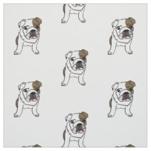Tissu La copie anglaise de chiot de bouledogue poursuit