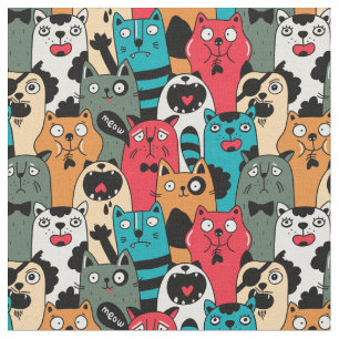 Tissu La Crowd of cats