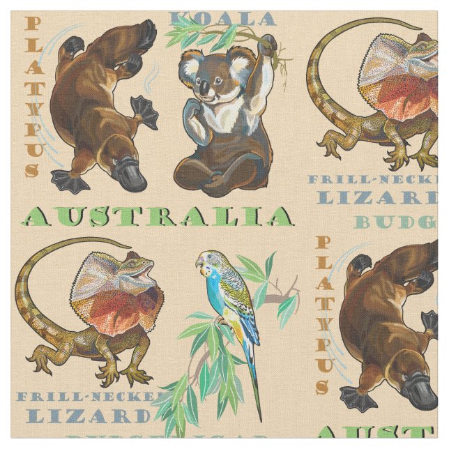 Tissu La faune australienne (Fermer)