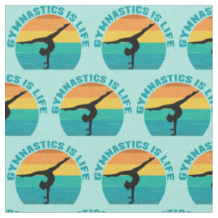 Tissu La gymnastique est la vie plutôt Turquoise Gymnast