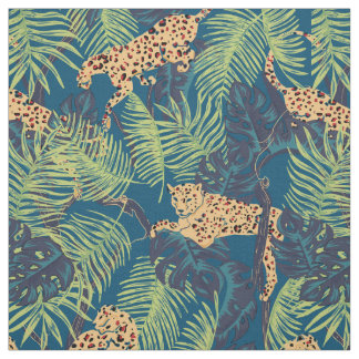 Tissu La jungle des léopards