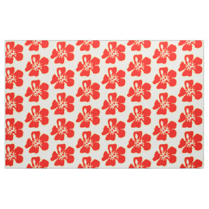 Tissu La ketmie rouge fleurit la partie hawaïenne