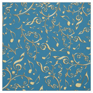 Tissu La musique d'or de la couleur W de Customiable