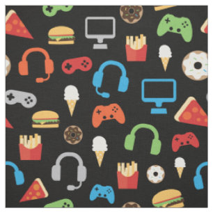 Tissu La partie de jeu vidéo badine le motif de