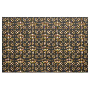 Tissu La reine des couronnes d'or de coeurs et les