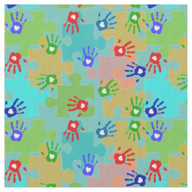 Tissu La sensibilisation sur l'autisme badine des (Fermer)