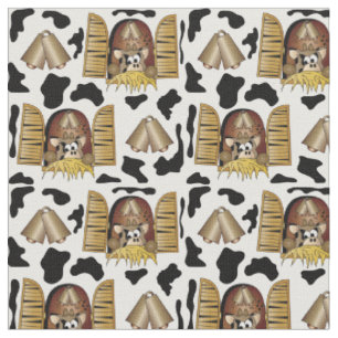 Tissu La vache caricaturiste dans la conception de la fe