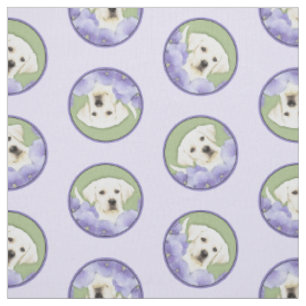 Tissu Labrador Retriever Puppy Peinture Chien Jaune Art