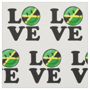 Tissu L'amour du drapeau souriant jamaïcain