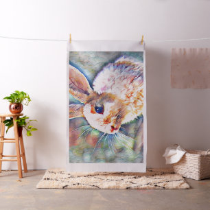 Tissu lapin aquarell