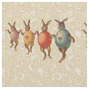 Tissu Lapin de Pâques Œufs Dansants