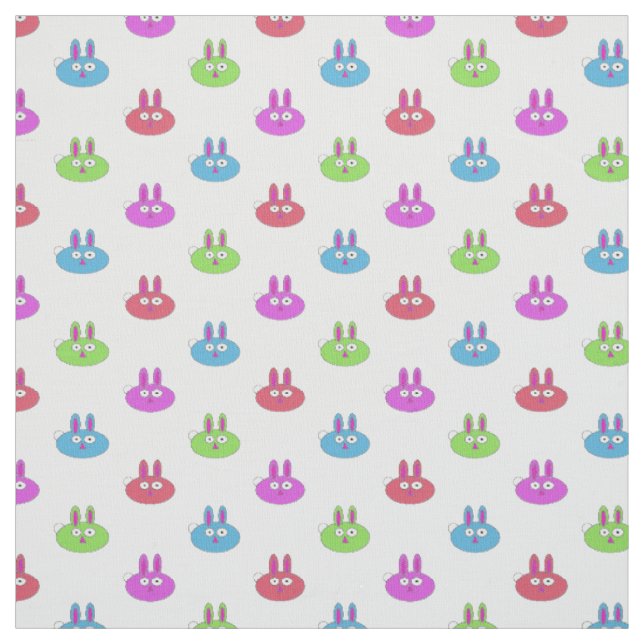 Tissu Lapins colorés mignons (Échantillon)