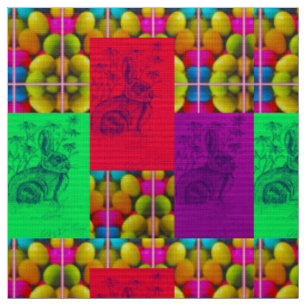 Tissu lapins et oeufs