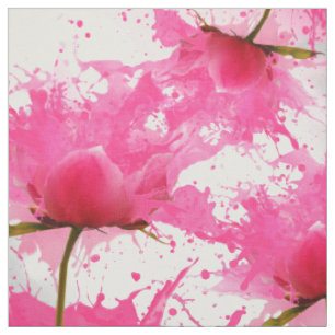 Tissu L'aquarelle fuchsia Girly éclabousse le motif de