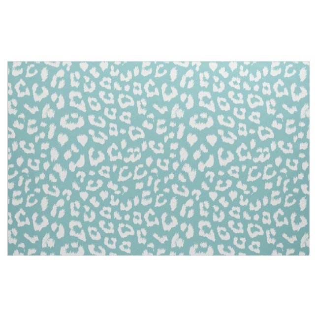 Tissu Large échelle bleue d'empreinte de léopard d'Aqua (Fat Quarter)