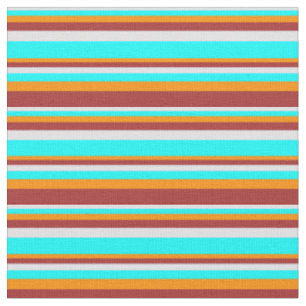 Tissu Lavande, Aqua, Orange foncé et Brown