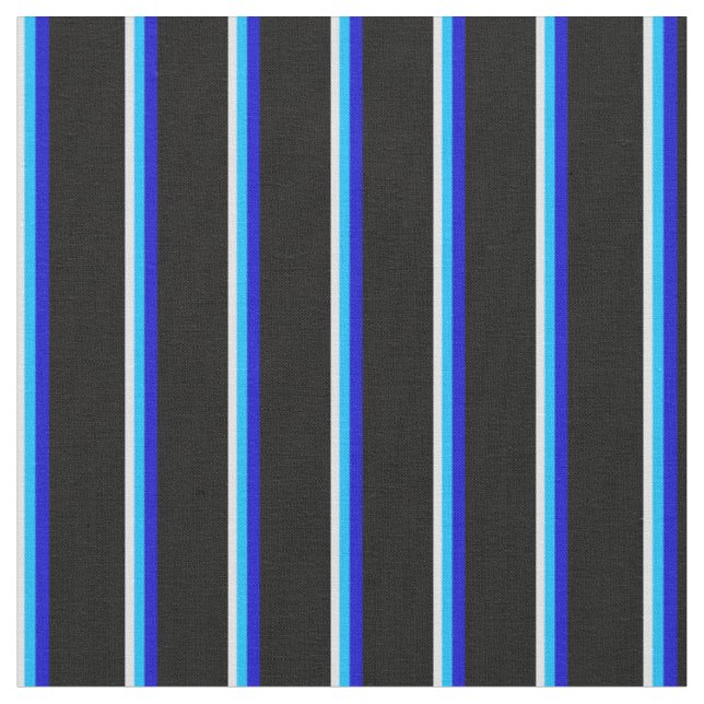 Tissu Lavande, Ciel Profond Bleu, Bleu & Noir Motif (Fermer)