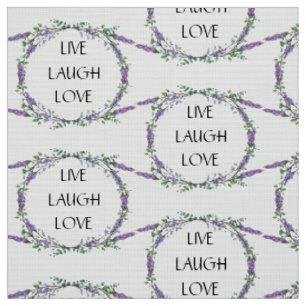 Tissu Lavande et Eucalyptus Live Laugh Love