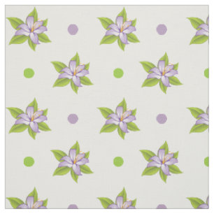 Tissu Lavande lièvre violet et pois mignon floral