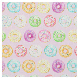 Tissu Le beignet d'aquarelle arrose le motif