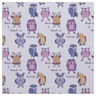Tissu Le besoin du hibou I est amour