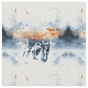 Tissu Le bulldog français et le paysage mêlent design