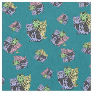 Tissu Le chat/chaton folkloriques, édredon, quilters