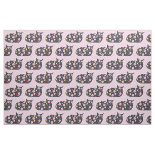 Tissu Le chat décoré des chats de plantes peut manger -