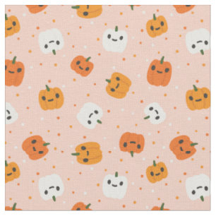 Tissu Le Citrouille Cute Kawaii fait face au Motif