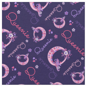 Tissu Le coeur de monogramme de la lettre Q de Queenie