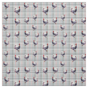 Tissu Le Coq Sur Tartan Print,