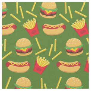 Tissu Le hamburger bourré de fast-food Fries Hot Dog